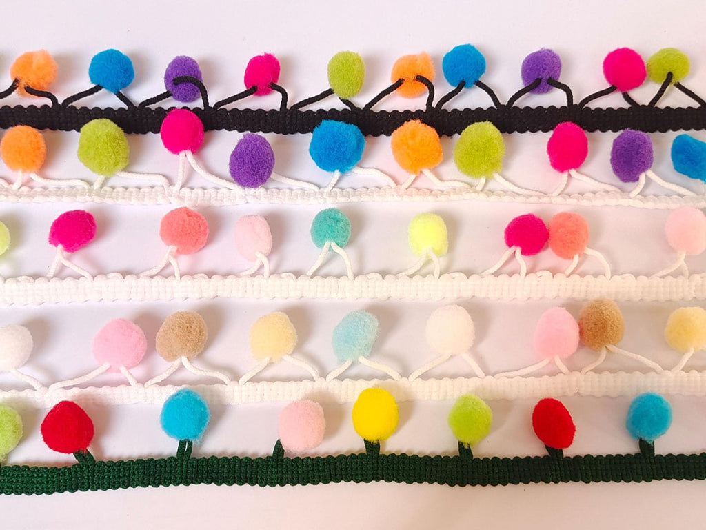 Pom Pom Trim 6 Yards 15mm Ball Fringe Trim for Sewing Accessory Decoration DIY Crafts (Rainbow Color 4, 15mm 1904)