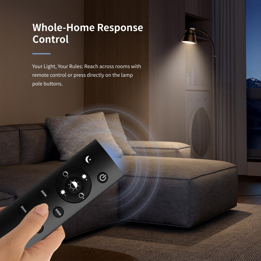 Reading Floor Lamp with Remote for Task, Craft, Architect