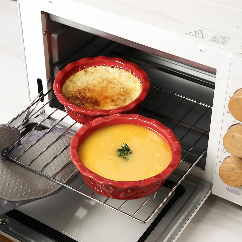Ceramic Pie Pan for Baking - 5.5 inch Small Pie Plates Deep Dish Round Pot Casserole Mini Serving Bowl - Microwave