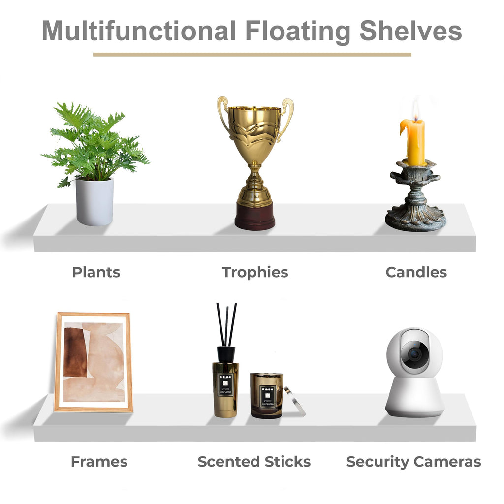 Floating Shelves for Wall Storage (35 Inch, 3 Pack, White)