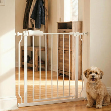 Walk-Thru Baby & Dog Gate 29-34 Inch Indoor Safety Gate for Stairs Doorways