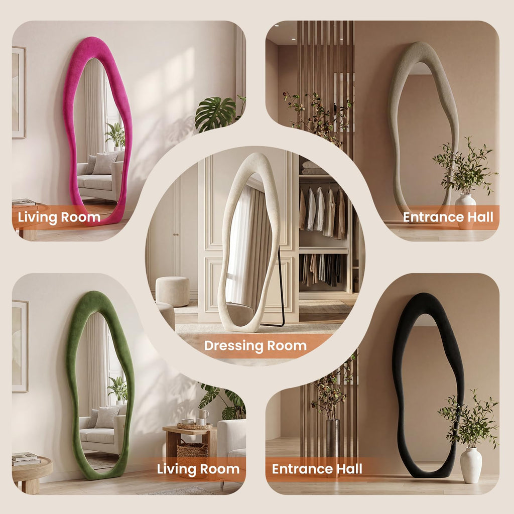 Full Length Mirror, 65×24 Mirror Full Length Wrapped in Flannel
