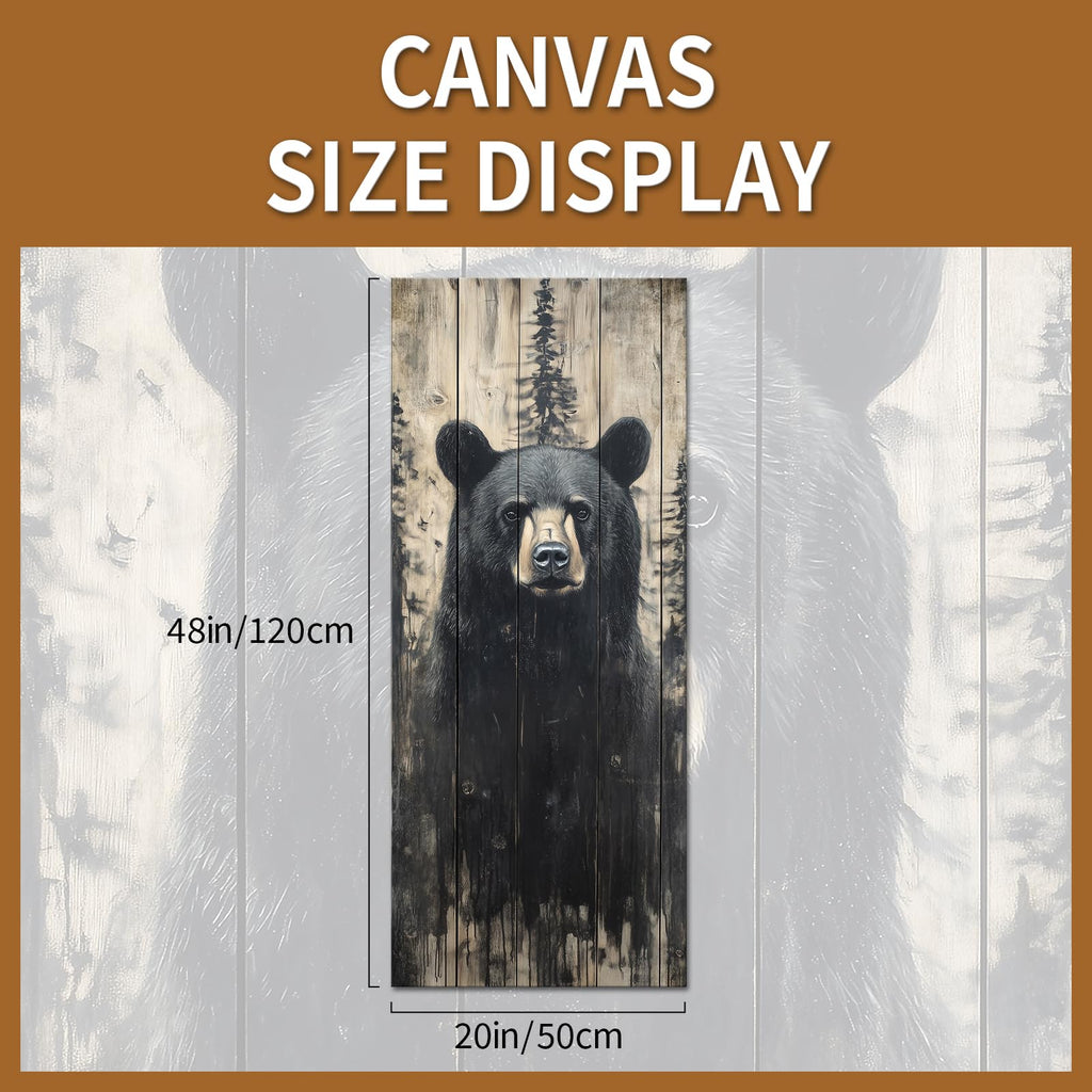 Black Bear Wall Art Canvas Prints Wild Animal Painting Picture Rustic Farmhouse Wall Decor for Cabin Mens Bedromm
