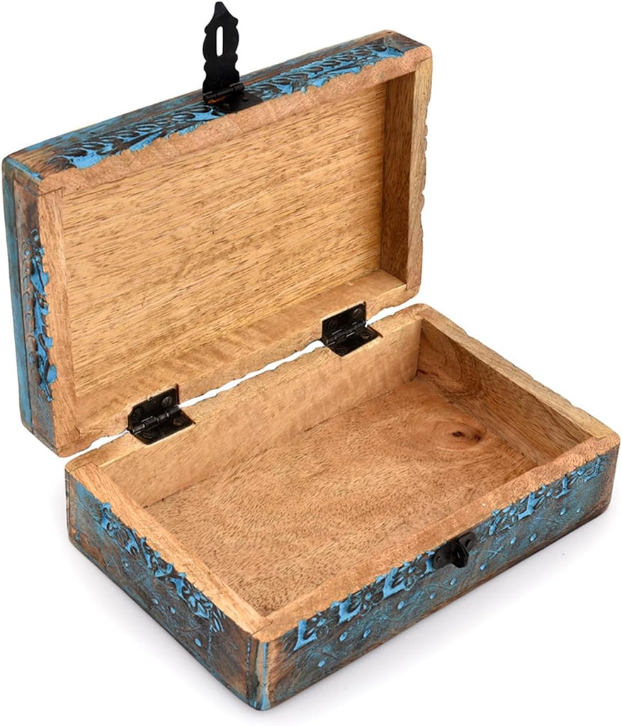 Wooden Jewelry Box, Tarot Box, Celestial Home Decor, Witch Box, Tree of Life, Trinket Box |Size- 8" x 5" x 2.5"