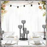 5-Arm Crystal Tealight Candelabra Centerpiece, 14.8 Inch Metal Candle Holder for Table Decor, Wedding, Christmas
