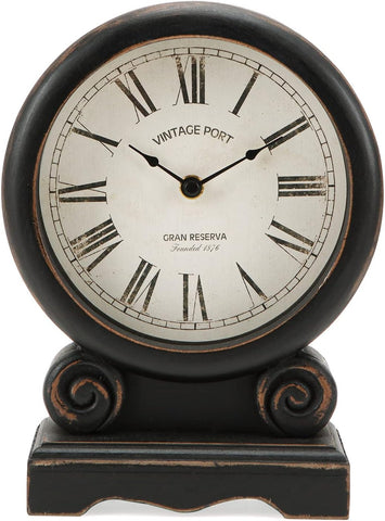 NIKKY HOME Mantel Clock, Retro Desk Clock Silent-Non-Ticking Battery Operated Wooden Mantel Clock for Living Room