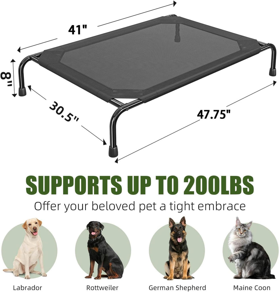 Elevated Dog Bed for Large Dogs, Waterproof XL Pet Cot with Breathable Mesh, Outdoor & Indoor Cooling Dog Bed, Raised