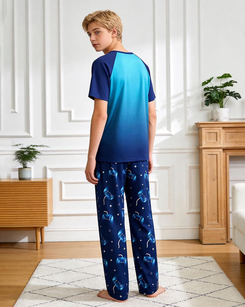 Boys Pajamas Little Big Boys Pajamas Short Sleeves and Pants 2 Pieces Summer Pjs Set Kids Boy Sleepwear