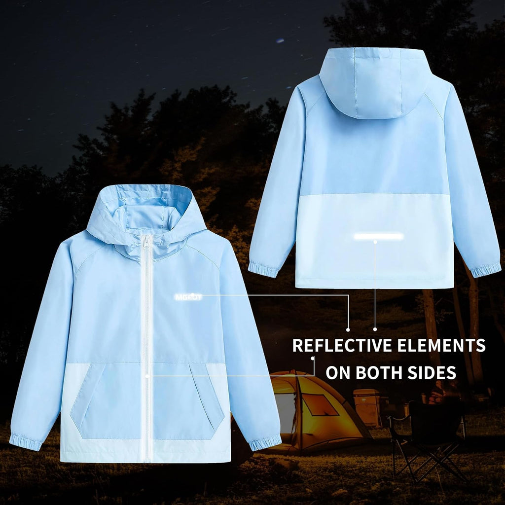 Kids Rain Jackets Waterproof with Hood Lightweight Rain Coats for Girls Boys