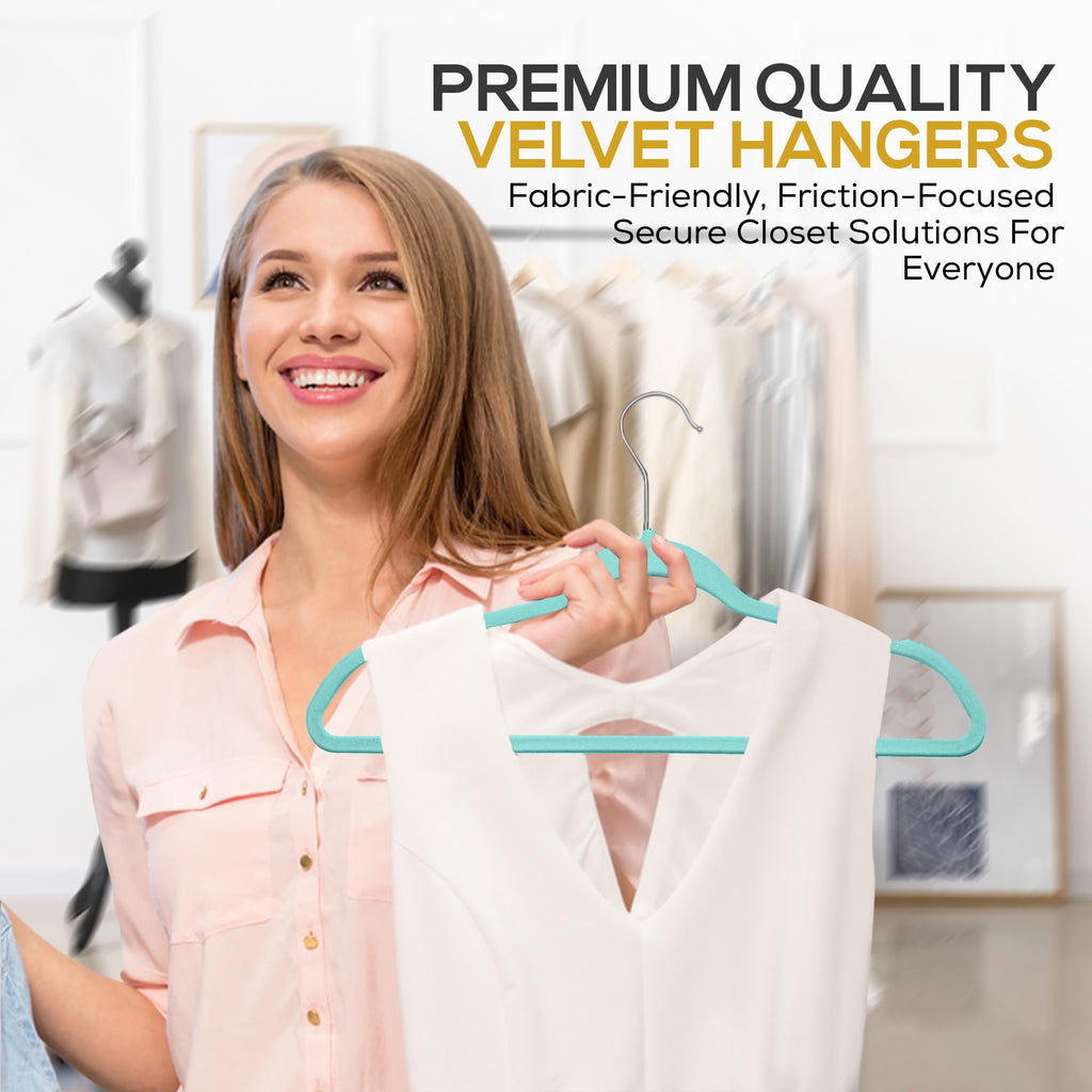 50 Pack New Premium Quality Velvet Hangers Ultra Thin Non Slip Adult Felt Space Saving Hangers for Closet Heavy Duty
