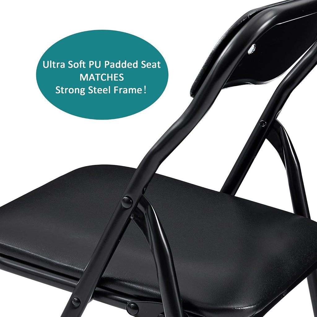 Kids Folding Activity Table and Chairs 5 Piece Set, Portable, with Ultra Soft Padded Cushion, Classic Black