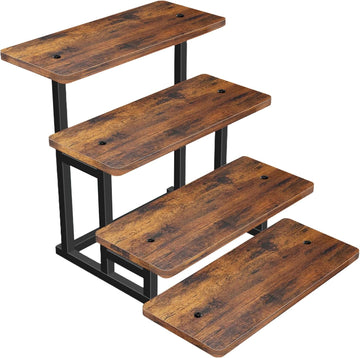 Cupcake Stand for 50 Cupcakes, 4 Tier Wooden Risers Display Stands Stepped Dessert Table Display Set with Metal Frame - Set of 3