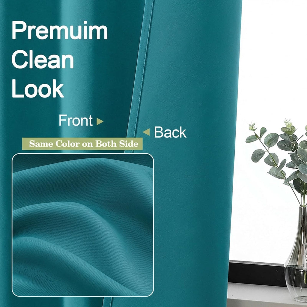 Teal Blackout Curtains Living Room 72 Inch Long 2 Panels