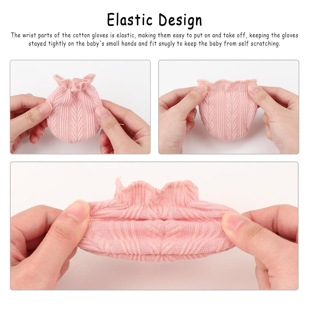 Newborn Receiving Blanket Hat Mittens Set for Baby, Unisex Baby Boys Girls Essentials, Newborn Registry Must Haves