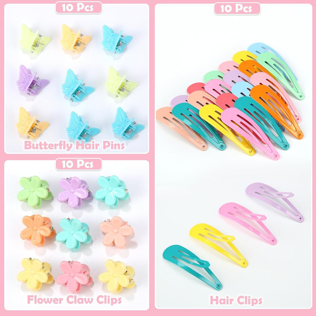 Hair Accessories for Girl, 1543 Pcs Elastic Hair Rubber Bands Set 20 Colors Elastic Hair Ties with Organizer Box