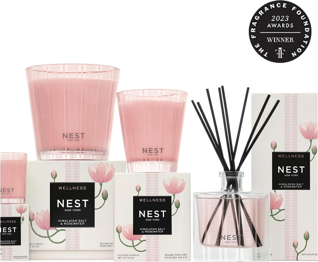 Reed Diffuser, Himalayan Salt & Rosewater - The Wellness Collection - 5.9 fl oz - Fragrance for Up to 90 Days - Set of 59