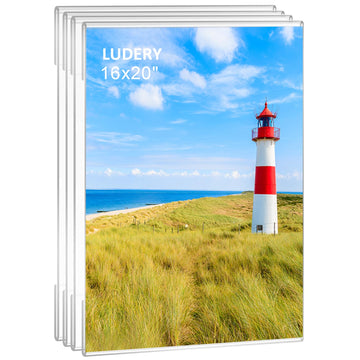 Acrylic Picture Frames 12x16, 12x16 Picture Frame, Set of 4 Clear Acrylic Photo Picture Frames, Wall Mounting Frame