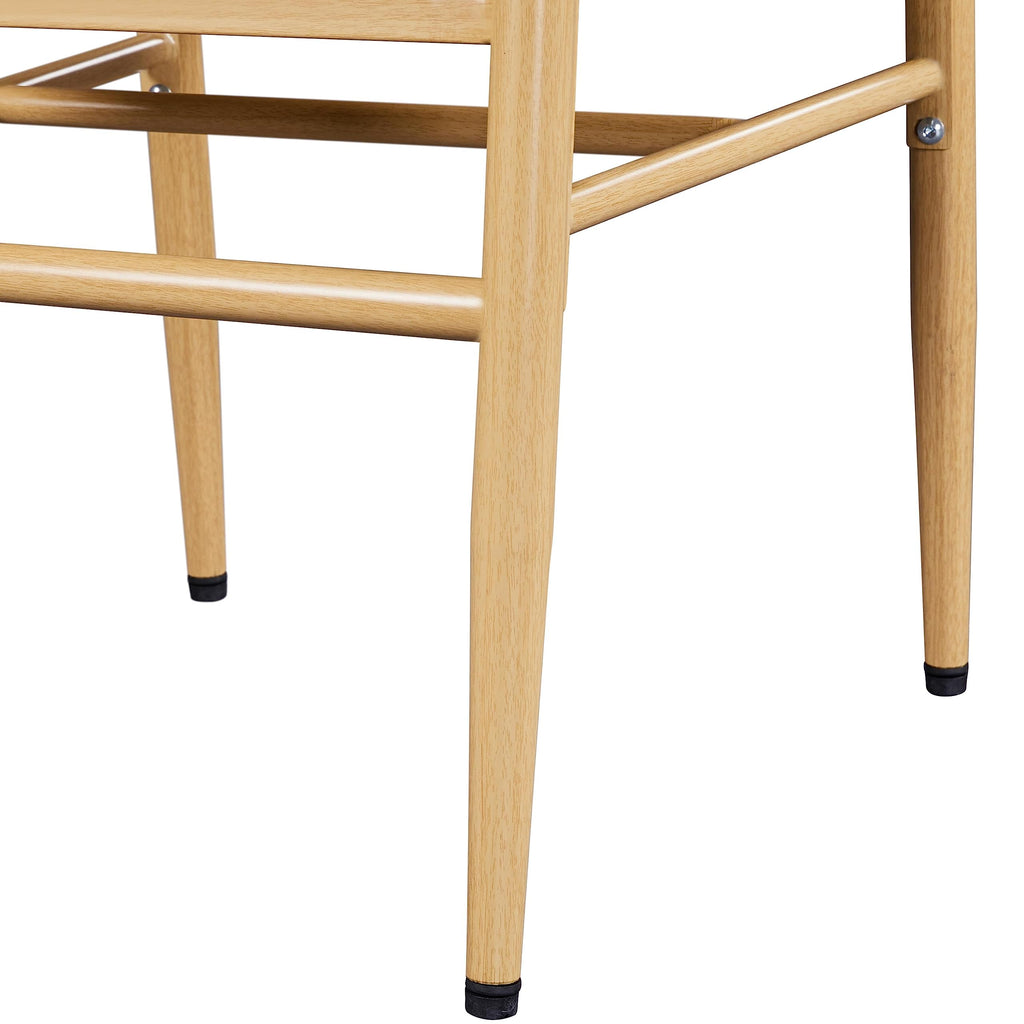 Dining Chairs Set of 4 Mid Century Modern Woven Chairs Wood Color