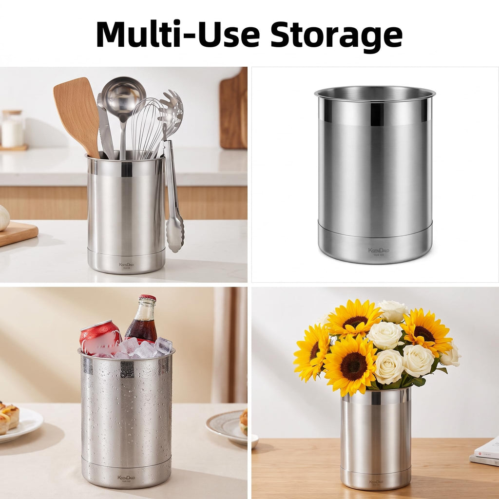 Utensil Holder, SUS304 Stainless Steel, 3 Pack