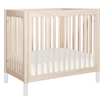 Gelato 4-in-1 Convertible Mini Crib in Washed Natural and White, Greenguard Gold Certified | GREENGUARD Gold