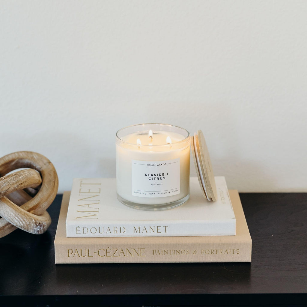 Seaside & 3 Wick Scented Candle - 43 Hour Burn