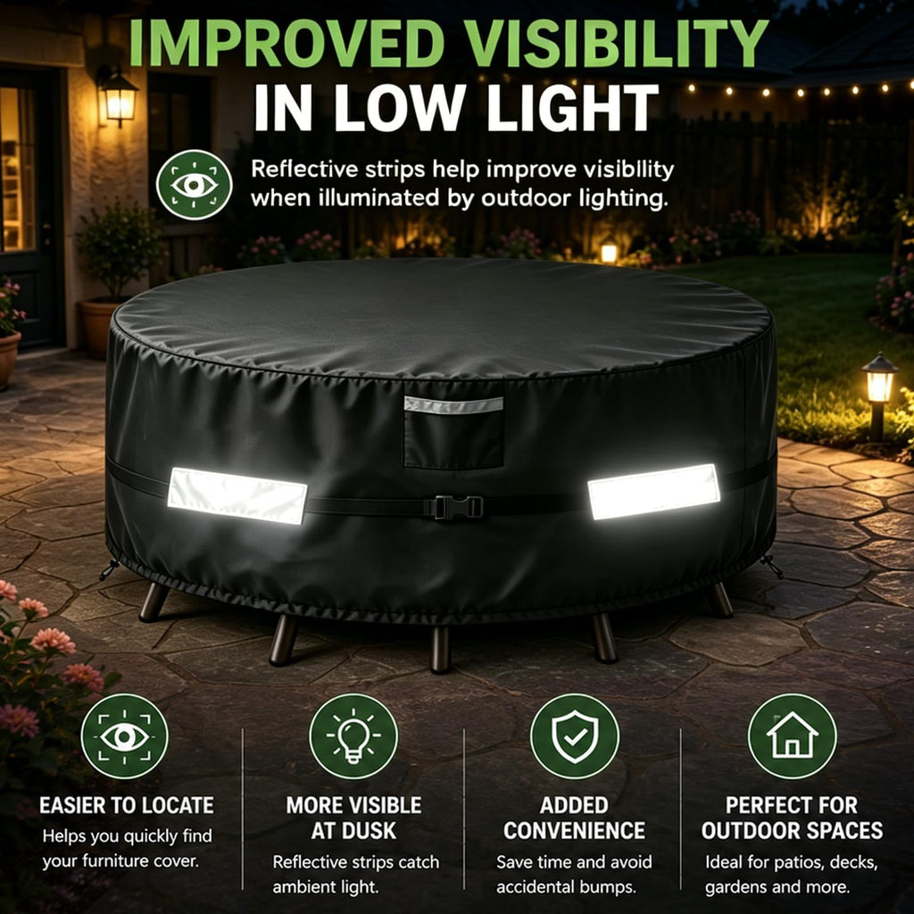 Round Patio Furniture Cover, 96"Dia x 28" H, Waterproof