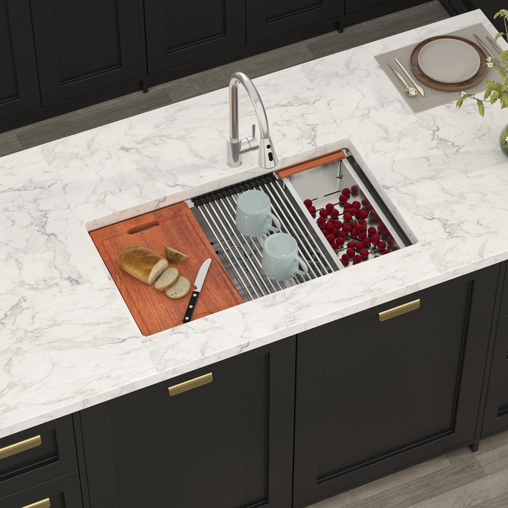 33 Inch Undermount Kitchen Sink Double Bowl Stainless Steel