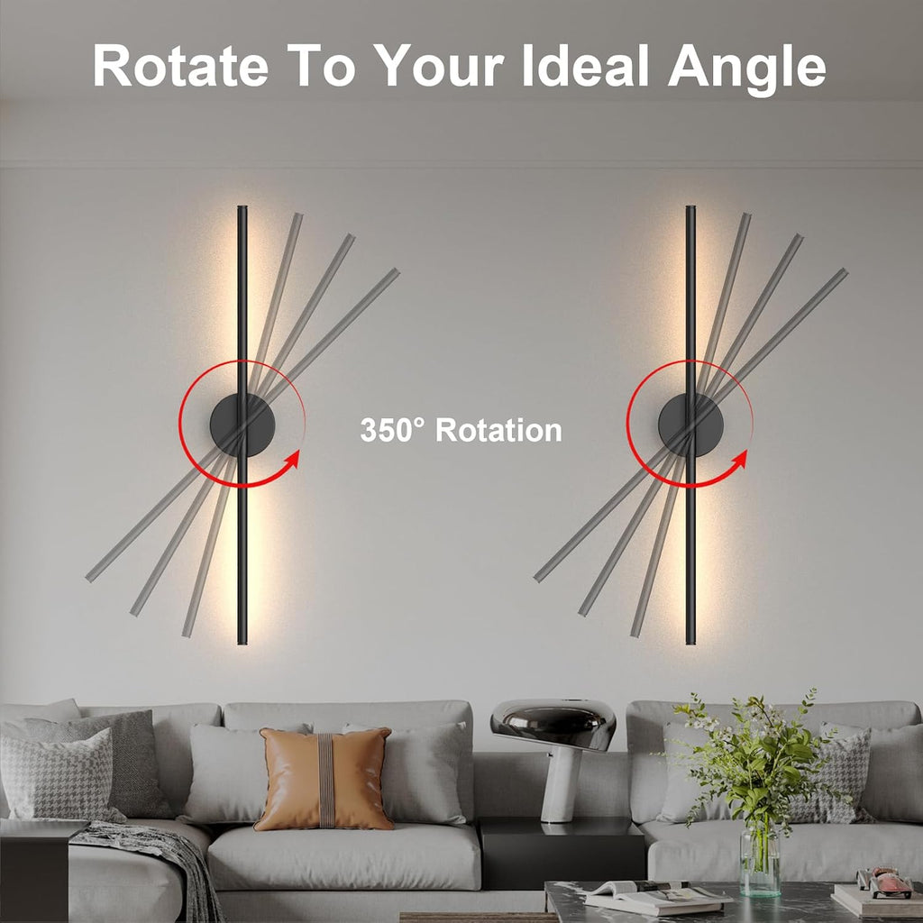 Battery Operated Wall Sconces Set of Two, Rechargeable Wall Lights with Remote Control, Dimmable 3000K-6000K LED Wall