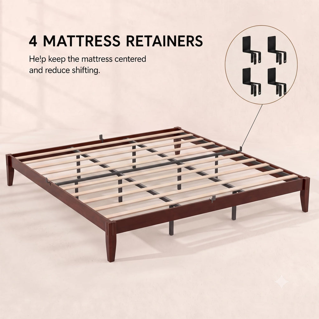 Bamboo Japanese Joinery Platform Bed Frame Queen Size