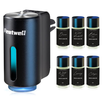 Car Air Freshener, Three Adjustable Modes Intelligent Car Aroma Diffuser, Rechargeable Car Aroma Diffuser, Black