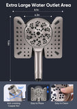 Shower Head with Handheld High Pressure, Rain Shower Head with Fixed Showerhead and 9 Sprays Handheld Shower
