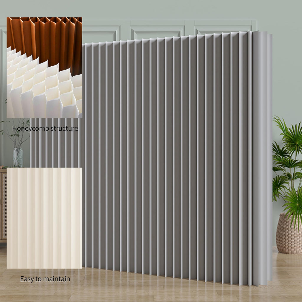 Folding Paper Room Divider, Retractable Accordion Privacy Screen, Portable Room Partition Wall, Foldable Decorative