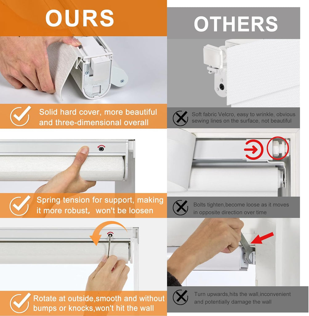 No Drill Zebra Blinds for Indoor Windows,Zebra Blinds for Windows,Kitchen,Pattern Linen Fabric,Pull Down Shades,Light