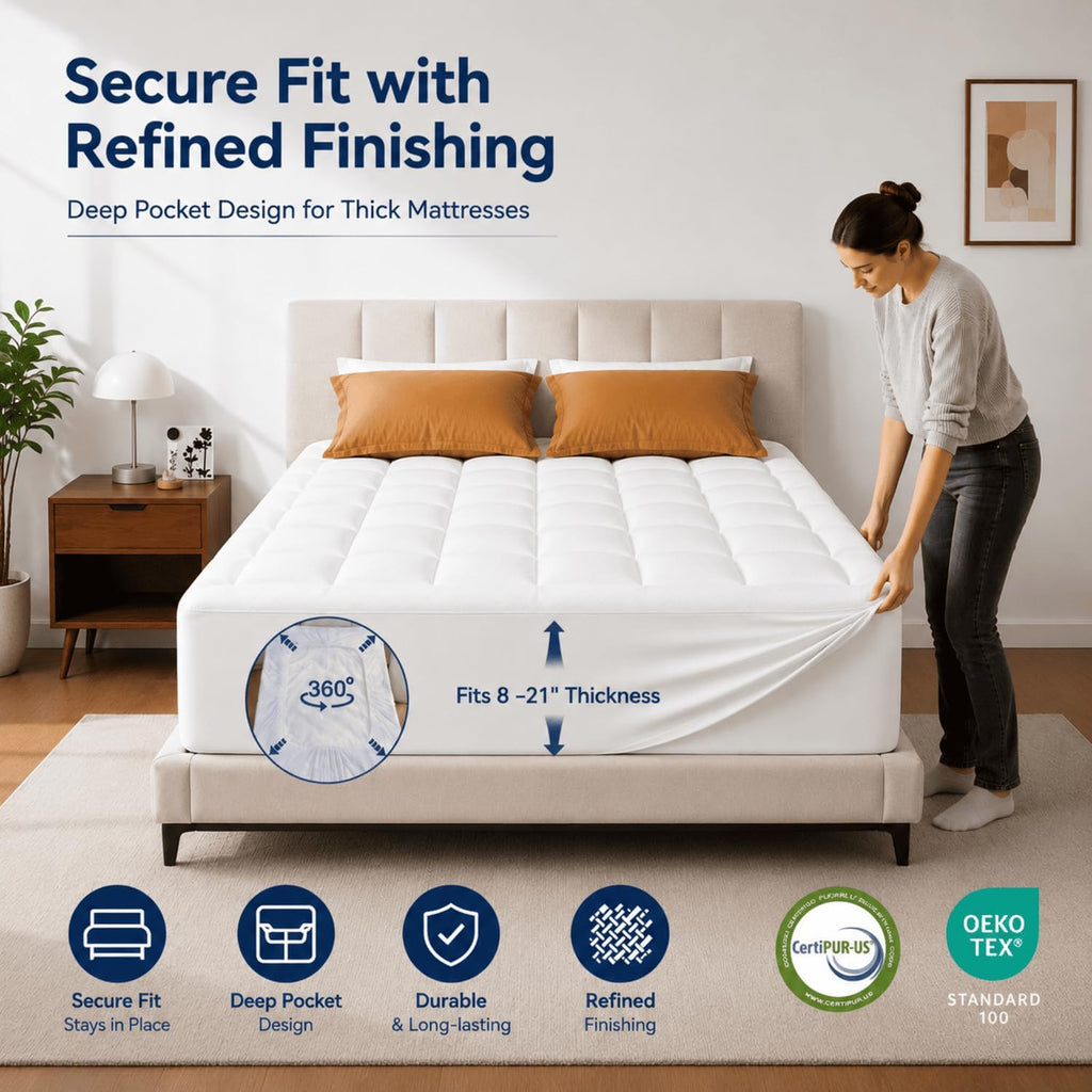 3 Inch Full Dual Layer Memory Foam Mattress Topper with Pillowtop | 2 Inch Cooling Gel Foam,1 Inch Soft Pillowtop