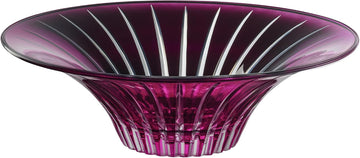 Glass Centerpiece Bowl - Amethyst - 12.5" D - Fruit & Salad Serveware - Decorative Bowl - Crystal Cut Design - Made