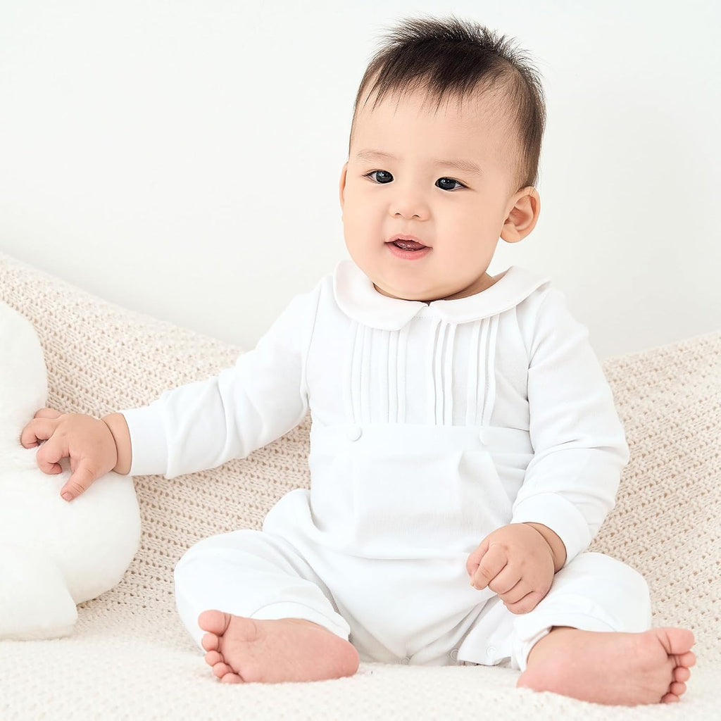 Baby Boy Baptism Outfit Cotton Romper