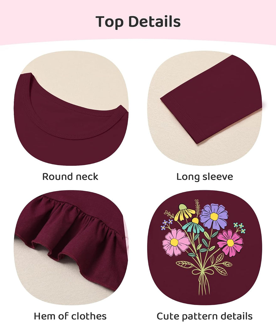 Girls' clothing sets Fall Long Sleeve Top Pants Set