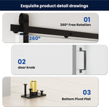 Bifold Barn Door 60" x 84", MDF Bi-Fold Sliding Closet Doors with Hardware Kit Included, Pre-Finishe