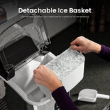 Nugget Ice Makers Countertop,35Lbs/24H,Portable Sonic Ice Machine with Self-Cleaning,One-Click Operation