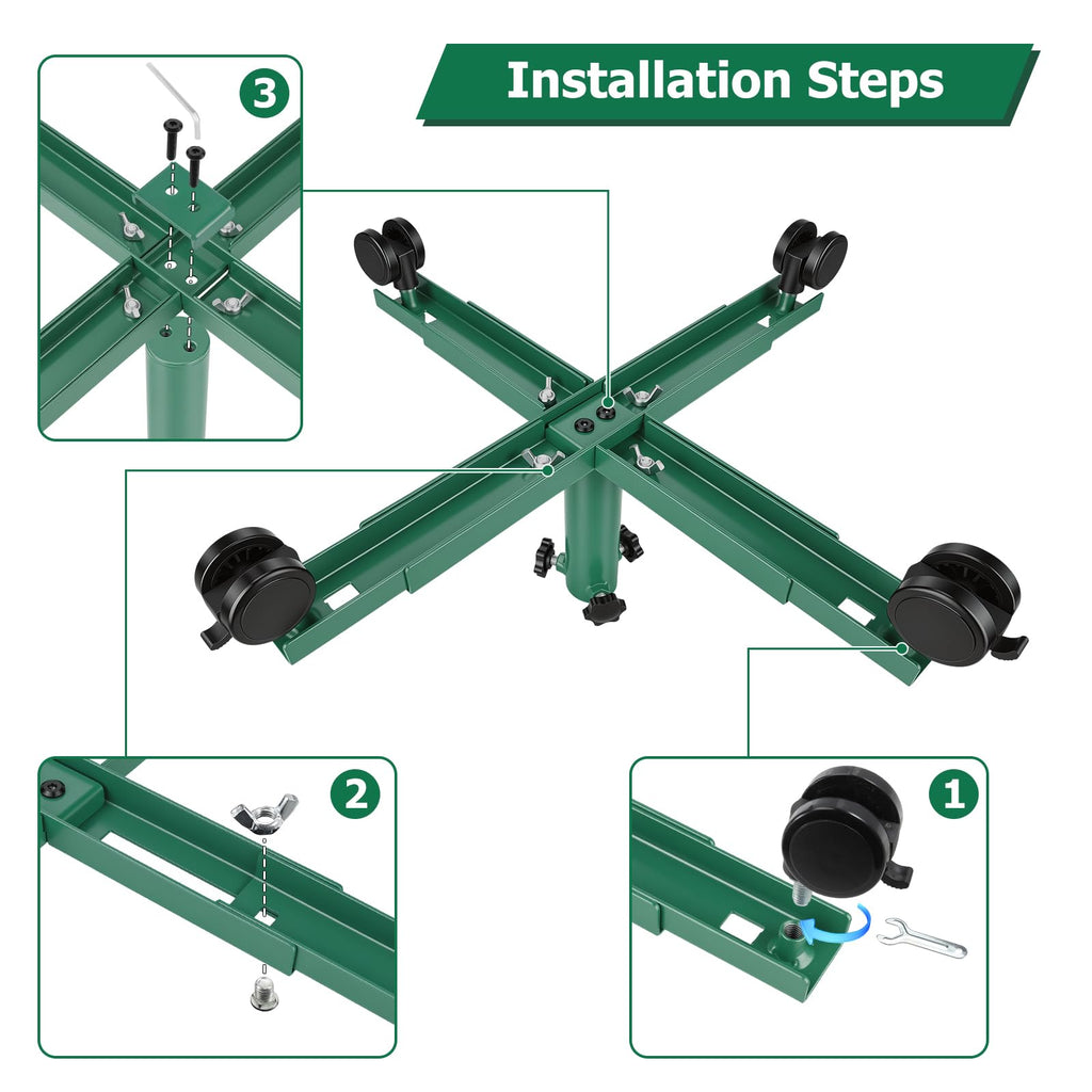 Max 7.5FT Christmas Tree Stand Base with Wheels, Artificial Trees