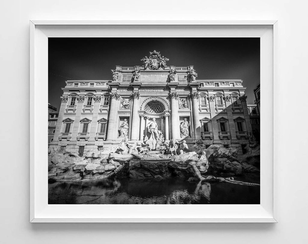 Black and White Rome Italy Photography Prints, Set of 4, UNFRAMED, St. Peters Basilica, Colosseum, Trevi Fountain