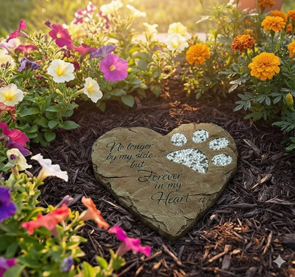 Heart-Shaped Pet Memorial Garden Stone - Forever in My Heart