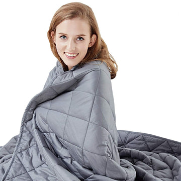 Weighted Blanket for Adults, 15lbs 48"x72" Twin Size Dark Grey