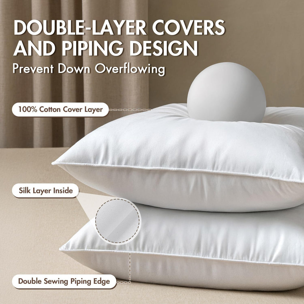 18x18 Feather Down Pillow Inserts Fluffy for Chop Look - Set of 2