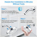 High Pressure Rainfall Shower Head, 6 Inches Luxury Modern Showerhead with Perfect Adjustable Replacement