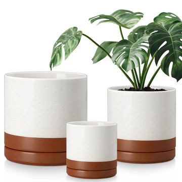 Ceramic Pots for Plants, Plant Pots for Indoor Plants, 6.25+8.25+10.25 Inch Ceramic Planters, Flower Pots with