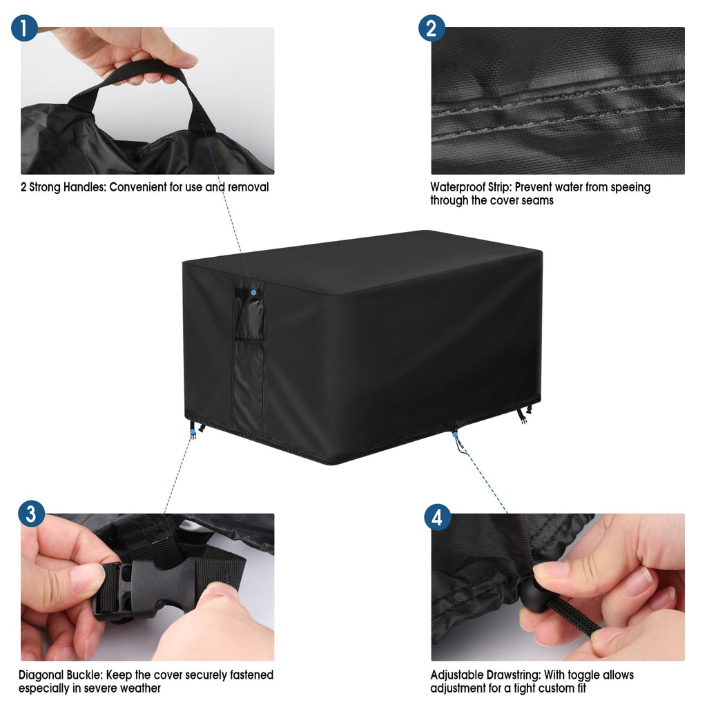 Outdoor Fire Pit Cover Rectangular Waterproof-44x34x14in