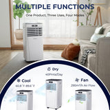 Portable Air Conditioner, 8000BTU AC Unit with Drying, Fan, Sleep Mode, 24H Timer, Remote Control