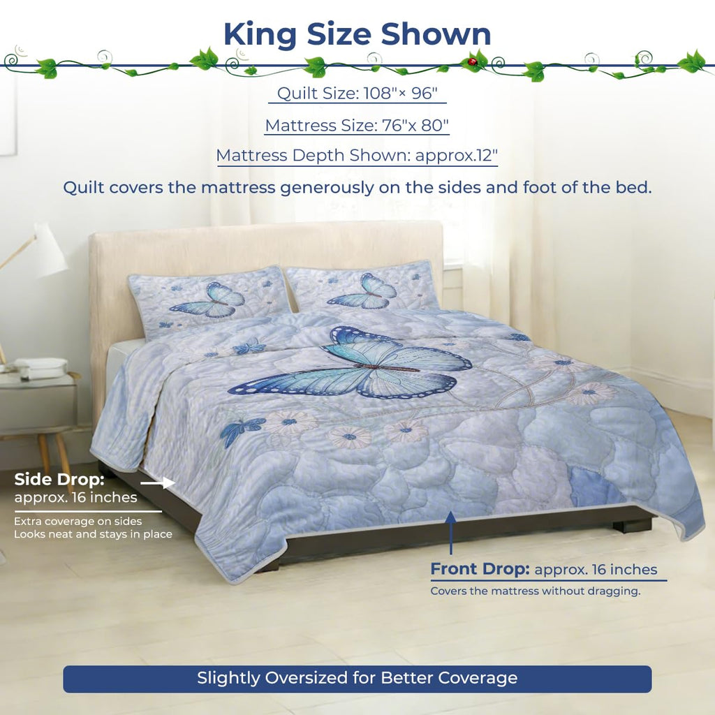 Embroidered Floral Quilt Set Patchwork Bedding Soft Lightweight Bedspread Decorative Quilt Set Cottage