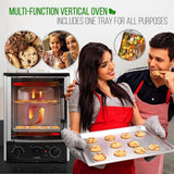 Multi-Function Rotisserie Countertop Oven | 24 Quart Vertical Glass Door Convection Oven, for Rotisserie Roasting &